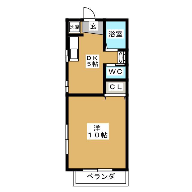 フォレストA(1DK/2階)の間取り写真
