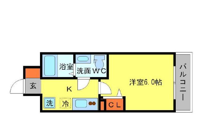 SERENITE北浜(1K/4階)の間取り写真