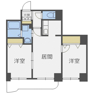 テラセル48(2LDK/3階)の間取り写真