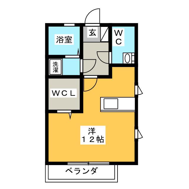 クレールN(ワンルーム/2階)の間取り写真