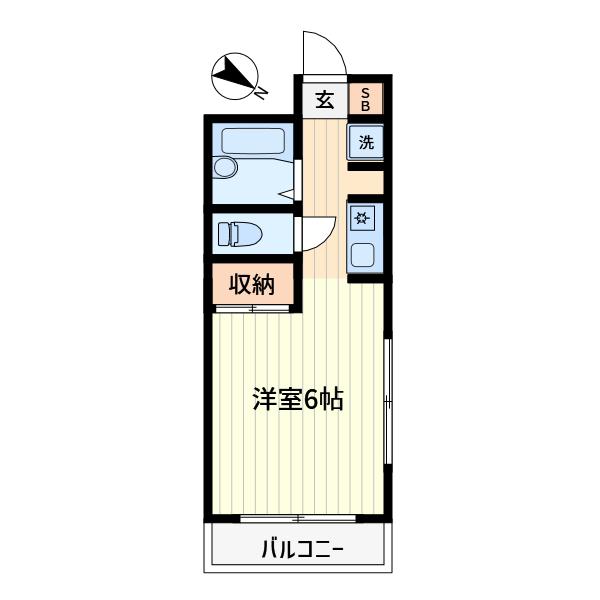 ベルトゥリーハイツ(1K/2階)の間取り写真
