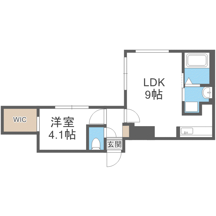 GARBO中島公園(1LDK/2階)の間取り写真