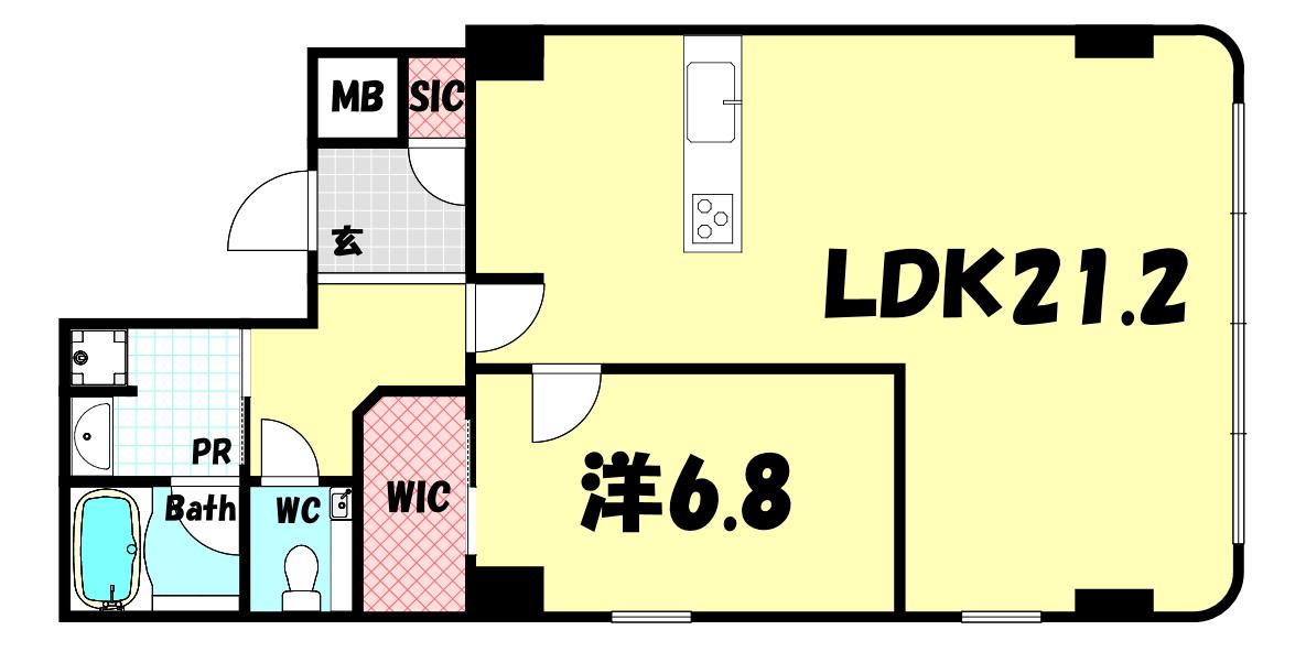 新神戸ファーストビル(1LDK/3階)の間取り写真
