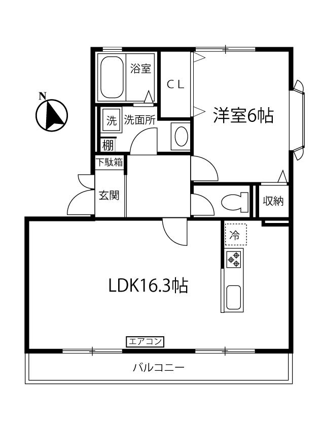 フレマリール仲町台弐番館(1LDK/1階)の間取り写真