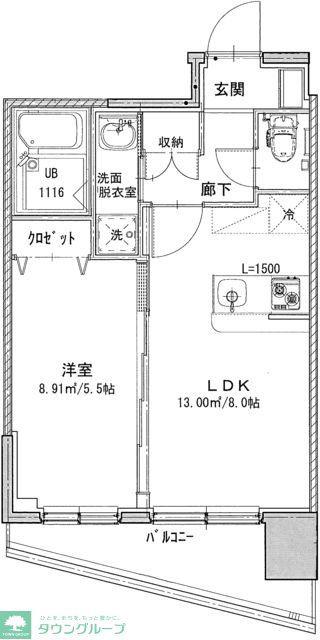 ヴィクトワール・フルーヴVI(1LDK/6階)の間取り写真