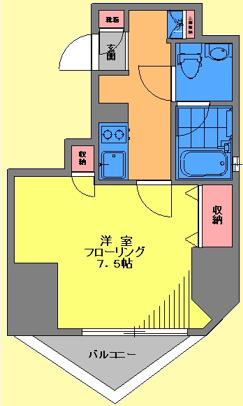 プラティーク戸越公園(1K/9階)の間取り写真