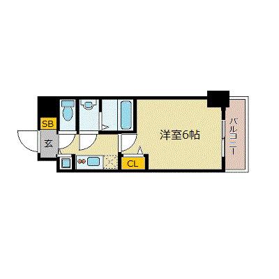 プレサンス江戸堀(1K/10階)の間取り写真
