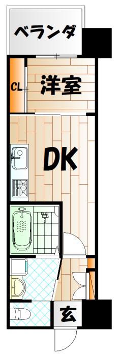 CPタワー(1DK/19階)の間取り写真