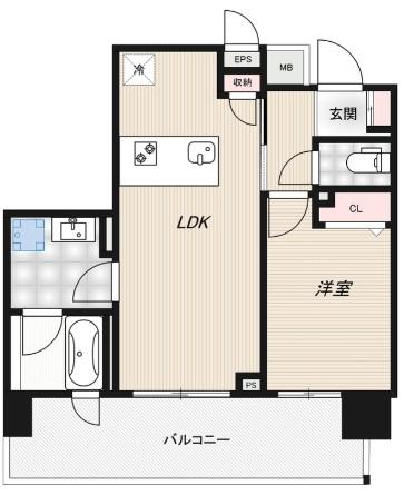 RIDGE豊洲 RIDGE豊洲(1LDK/7階)の間取り写真