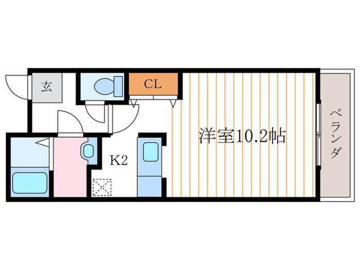 レゾン聖護院(1K/2階)の間取り写真