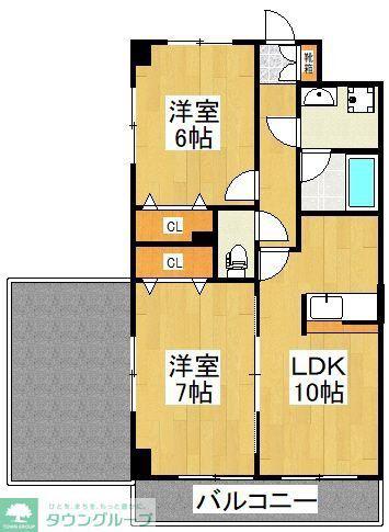 エルザ多摩川(2LDK/5階)の間取り写真
