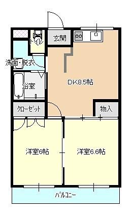 メゾン久(2DK/3階)の間取り写真