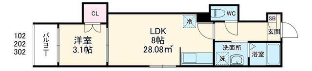 CIEL TERRACE(1LDK/1階)の間取り写真