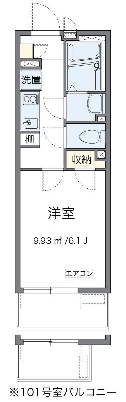 エテルノ(1K/2階)の間取り写真