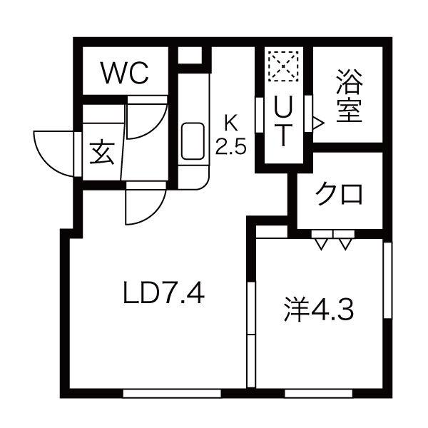 ARTISARA(1LDK/4階)の間取り写真