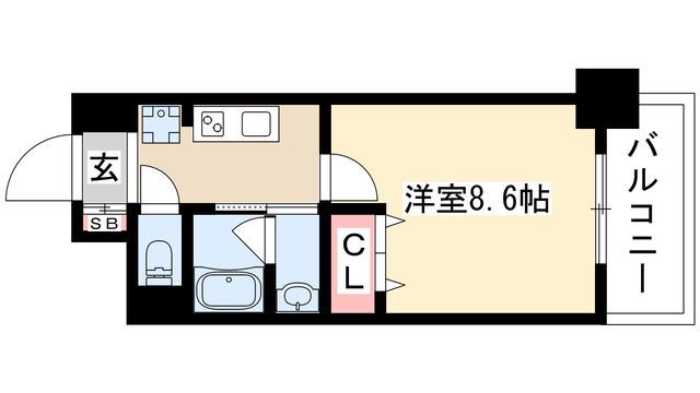 レジディア高岳(1K/3階)の間取り写真