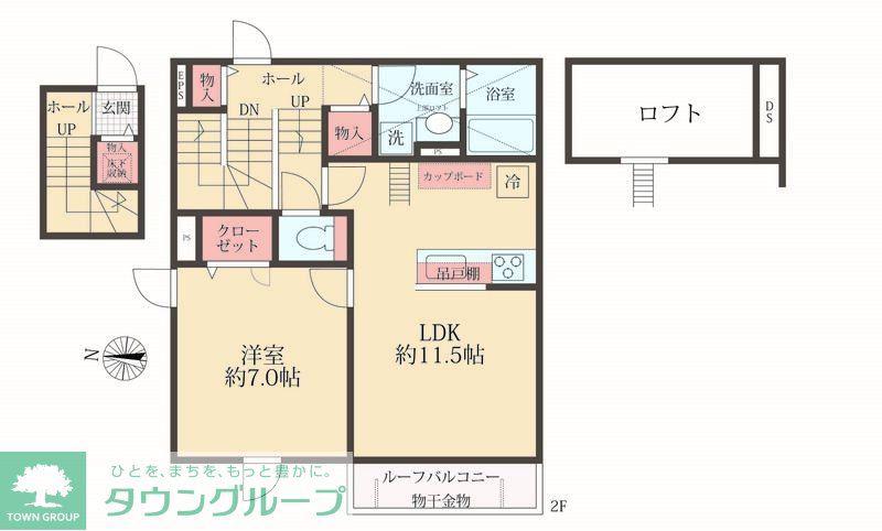 BELLE LEAD ROYALE(1LDK/2階)の間取り写真