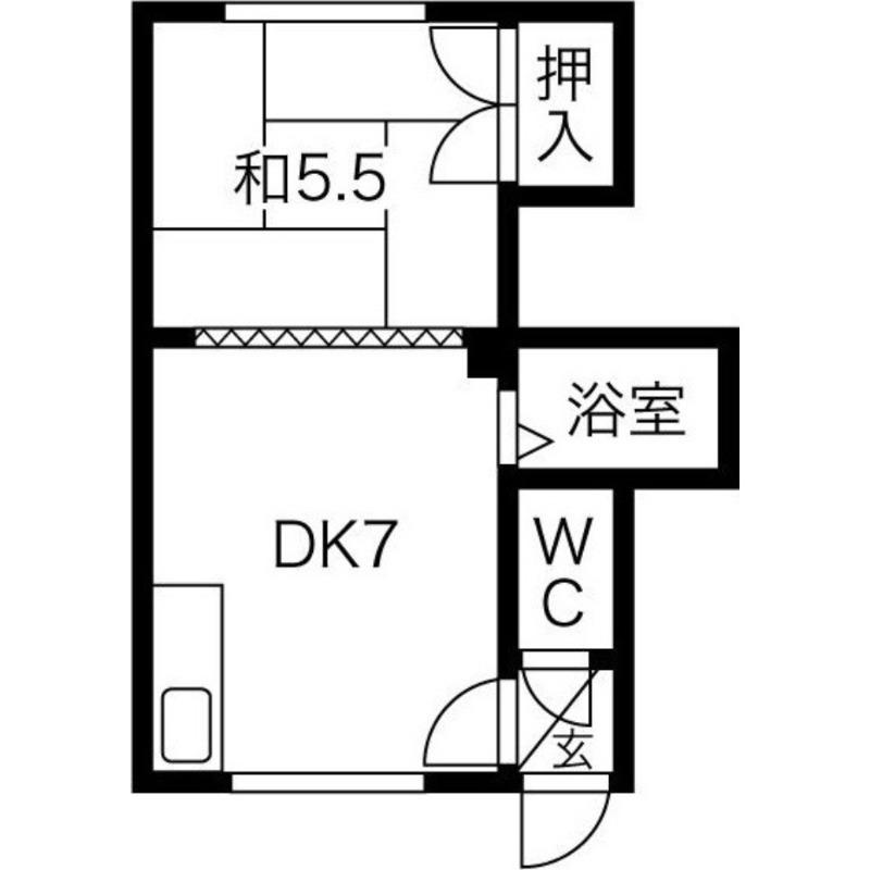ハイツビアンカ(1DK/2階)の間取り写真