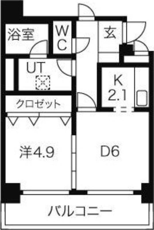 GRAND ETERNA北大前III(1LDK/9階)の間取り写真