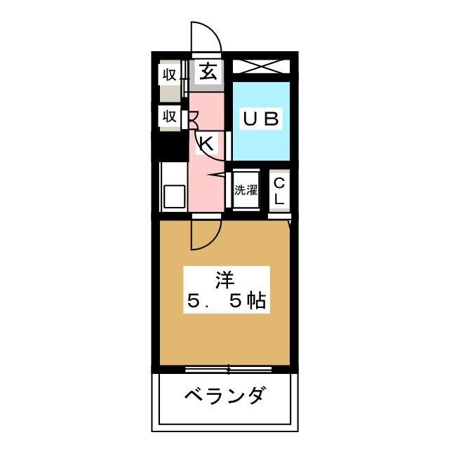 クリオ浅間台弐番館(1K/4階)の間取り写真