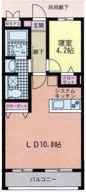 小田急小田原線 伊勢原駅 徒歩8分 3階建 築19年(1LDK/1階)の間取り写真