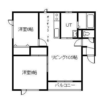 SUN RISES 322(2LDK/2階)の間取り写真