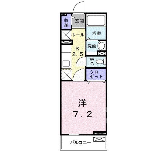 ジュネス・ふじみ野(1K/2階)の間取り写真