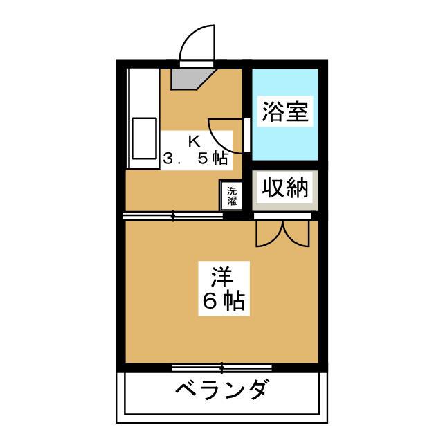 パインヒルハイムCD棟(1K/1階)の間取り写真