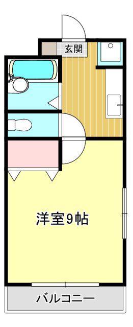 ベルファース(1K/3階)の間取り写真