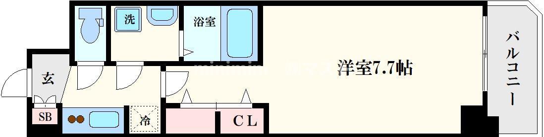 S-RESIDENCE堺筋本町UNO(1K/12階)の間取り写真