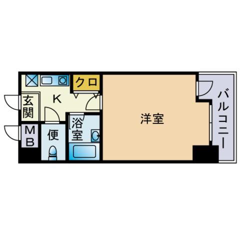 ピュアドームデイス西公園(1K/5階)の間取り写真