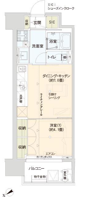 FLATS TAHICO(1DK/2階)の間取り写真