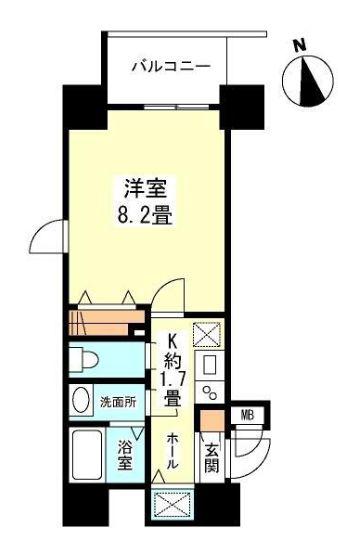 ガーラプレイス新宿御苑(1K/6階)の間取り写真