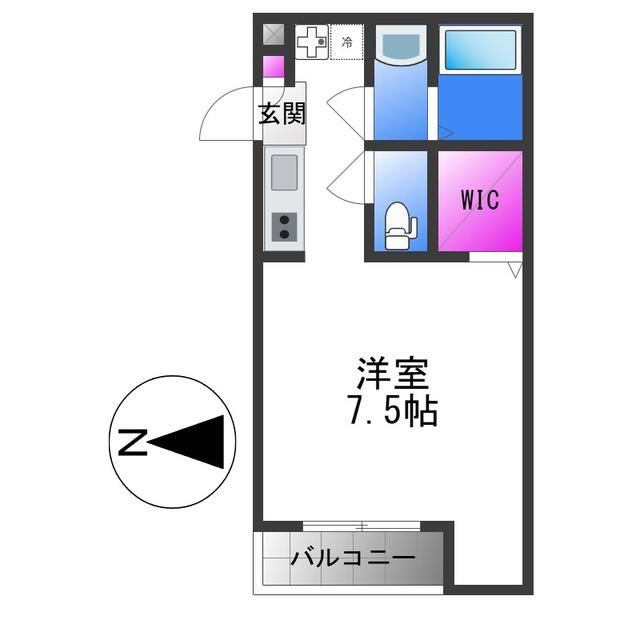 CASA南巽ウエスト(1K/3階)の間取り写真
