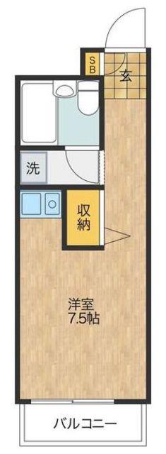 ルピナス片倉町(1K/1階)の間取り写真