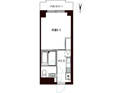 グレースビル(1K/4階)の間取り写真