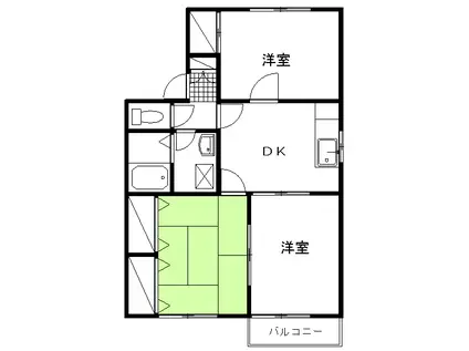 メゾンシェーヌB(3DK/2階)の間取り写真
