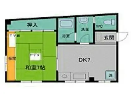 よし久ビル(1DK/3階)の間取り写真