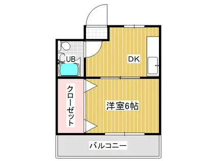 中川アパート(1DK/4階)の間取り写真