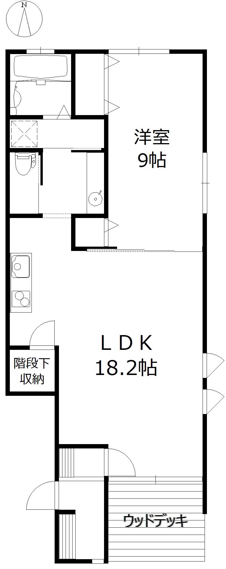 プレステージ高崎 イースト(1LDK/2階)の間取り写真
