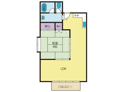 コンドミニアム山麓(1LDK/2階)の間取り写真