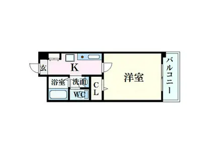 フィネス昭和町II(1K/3階)の間取り写真