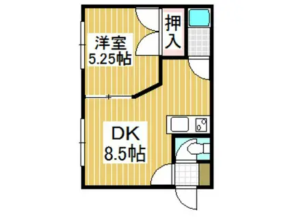 コミニティ美原(1DK/2階)の間取り写真