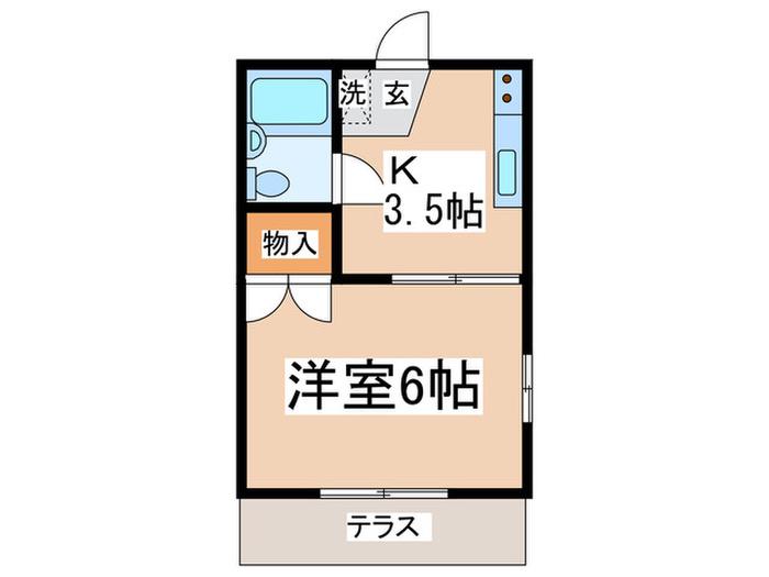 フォレストサイド(1K/1階)の間取り写真