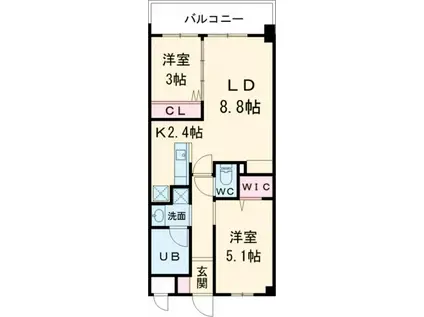 コンダクトレジデンスFUJIMI(2LDK/6階)の間取り写真