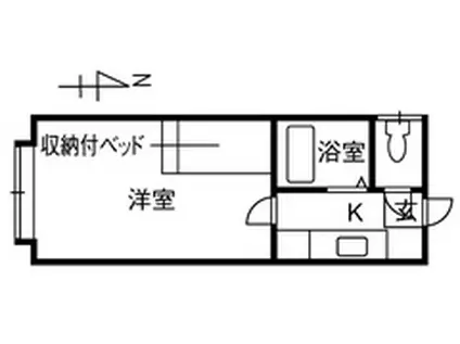 バルカローレ坂井(1K/2階)の間取り写真