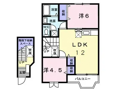 アウローラ 堀米町 2LDKルーム(2LDK/2階)の間取り写真