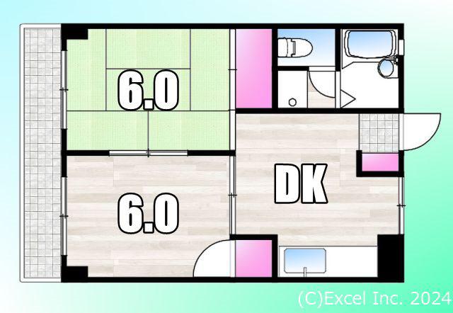 中澤ビル(2DK/2階)の間取り写真