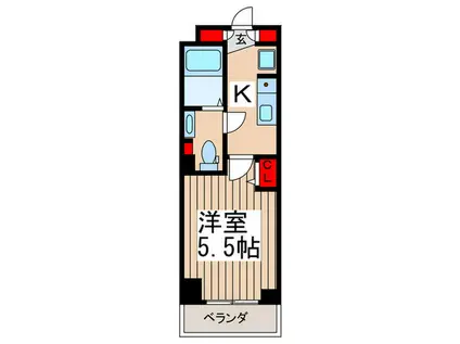 N-STAGE市川国府台(1K/7階)の間取り写真