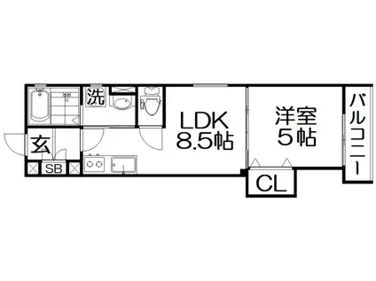スリール明和II(1LDK/3階)の間取り写真
